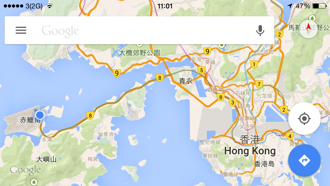 时隔五年半后再入香港, 地图截个纪念