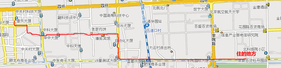 每日骑车路线示意图